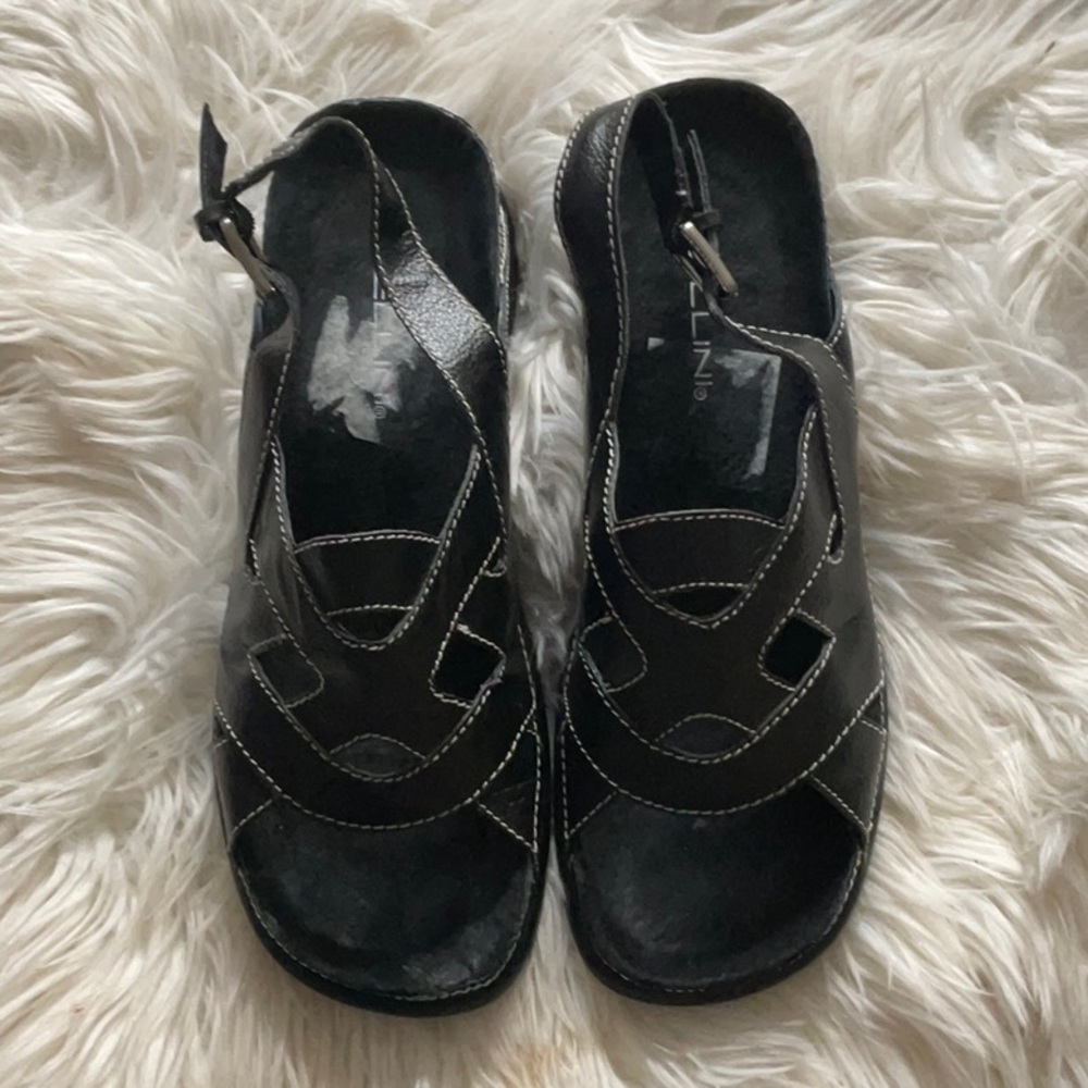 Bellini Factor Women’s Black Summer Leather Upper Open Toe Sandals Size 8.5